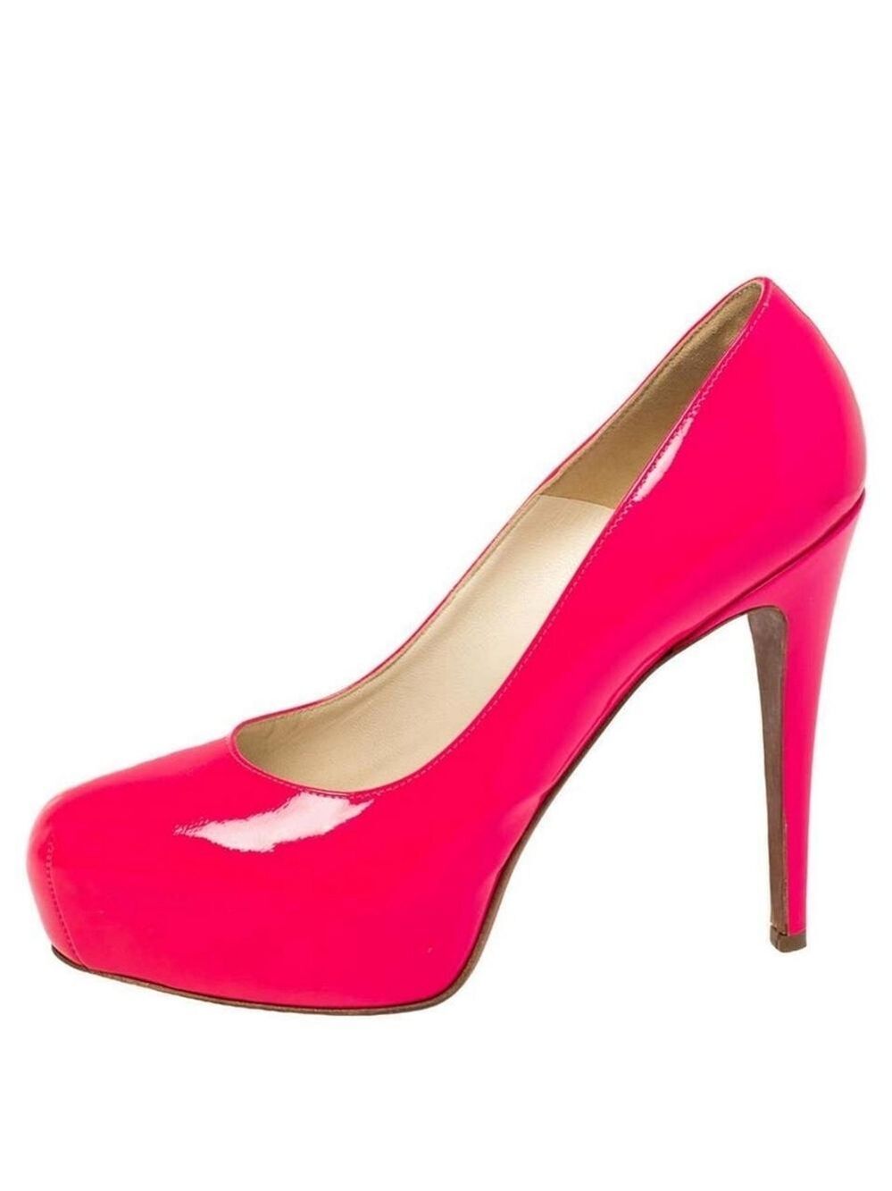 Brian Atwood Pink Patent Leather Platform Pumps